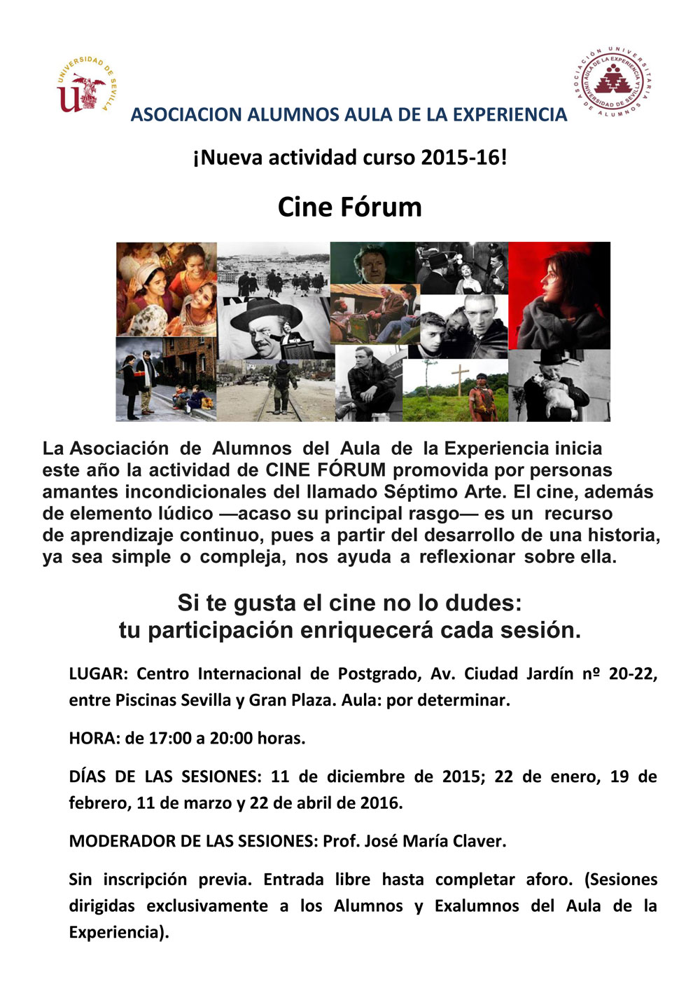 Cartel Cine fórum (curso 2015-16)